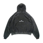 Black hoodie with star design on the back against a white background