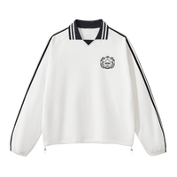 White jacket with black stripes on a white background